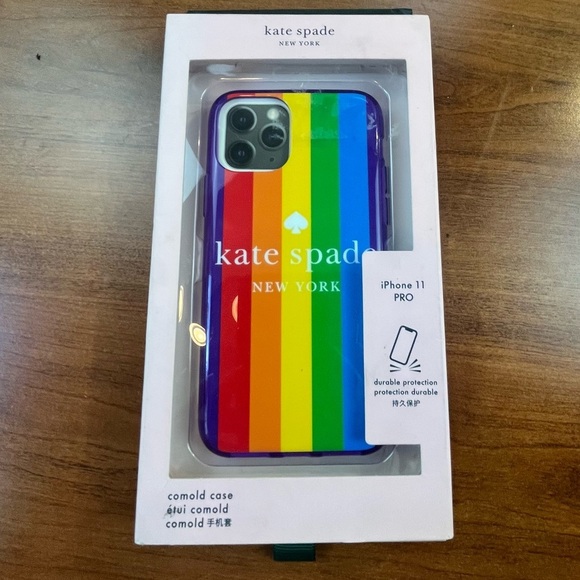 Kate Spade New York iPhone 11 Pro Max Case Rainbow Logo Pride NIB - Picture 2 of 8